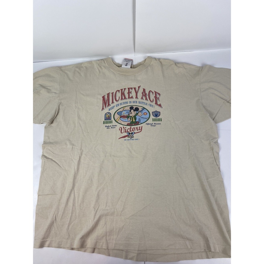 Vintage Disney Mickey Mouse T Shirt Mickey Ace Airplane Single Stitch Size XXL